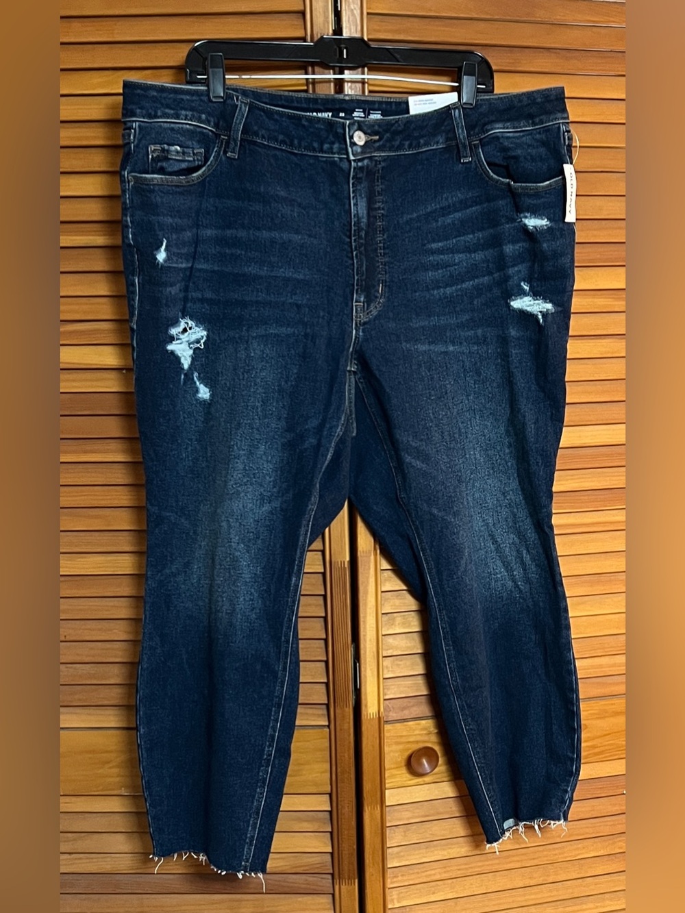 Old Navy Rockstar Jeans Womens 22 High Rise Super Skinny Ankle Distressed NWT
